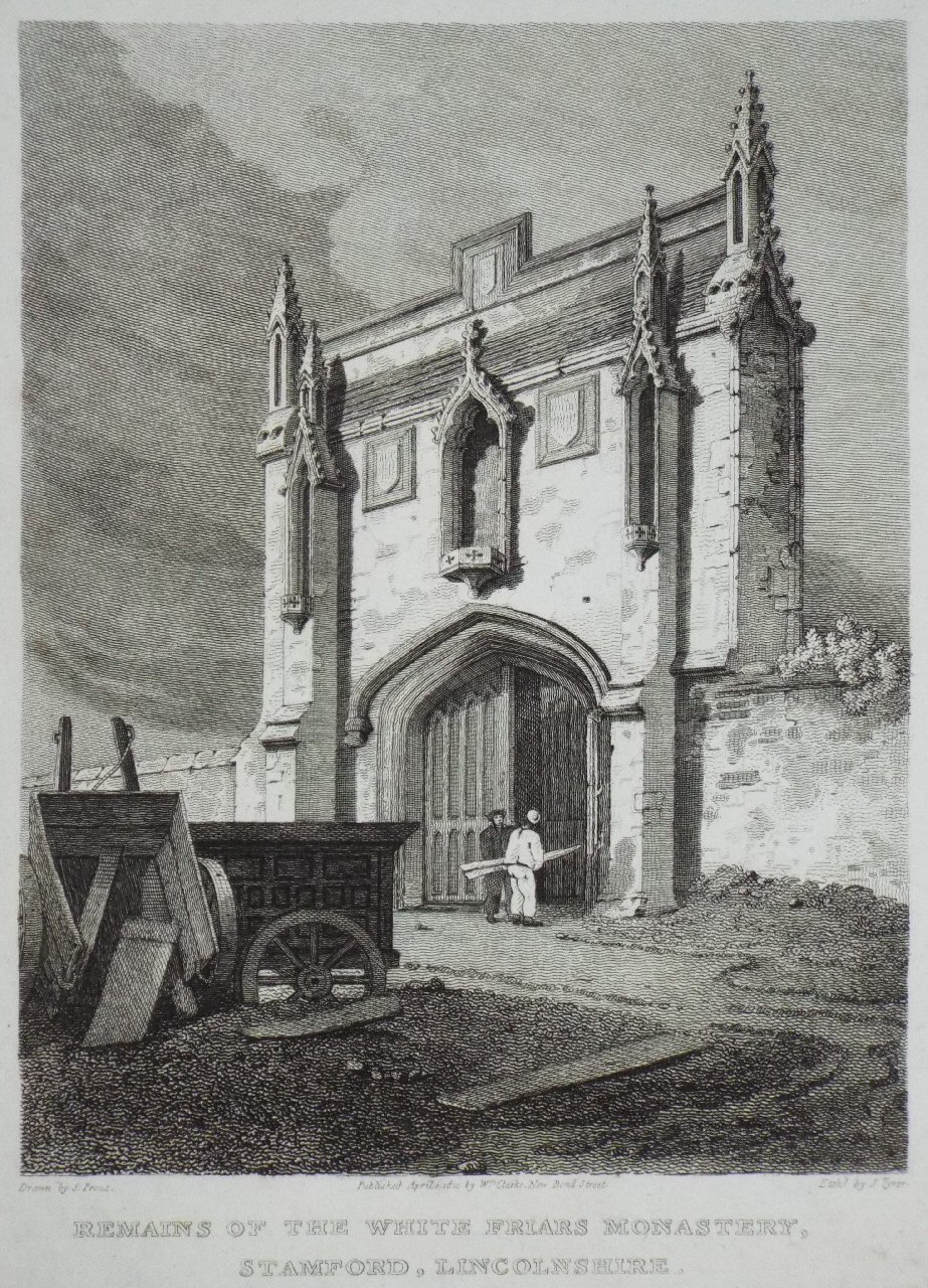 Print - Remains of the White Friars Monastery, Stamford, Lincolnshire. - Tyrer